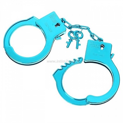 Голубые пластиковые наручники  Блеск