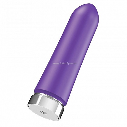 Фиолетовая перезаряжаемая вибропуля VeDO Bam - 9,7 см.