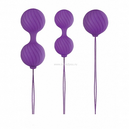 Набор фиолетовых вагинальных шариков Luxe O  Weighted Kegel Balls