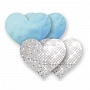 Комплект из 1 пары голубых пэстис-сердечек и 1 пары серебристых пэстис-сердечек с блёстками