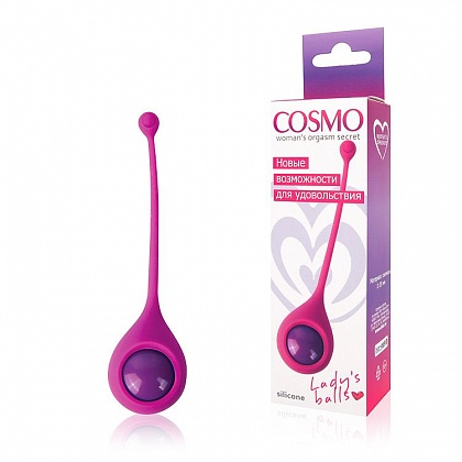 Ярко-розовый вагинальный шарик со смещенным центром тяжести Cosmo