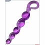 Фиолетовая анальная цепочка из геля - 22 см.