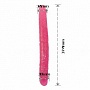 Розовый двухголовый гнущийся фаллоимитатор - 36 см.