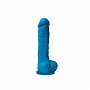 Голубой фаллоимитатор Colours Pleasures на присоске - 17,8 см.