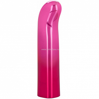 Розовый изогнутый мини-вибромассажер Glam G Vibe - 12 см.