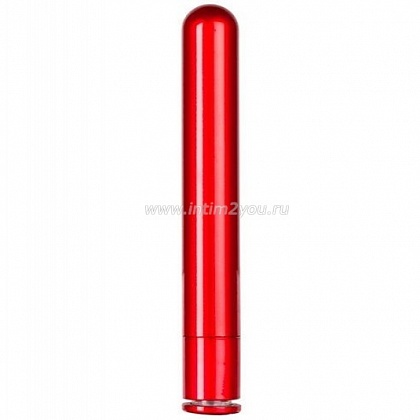 Красный гладкий вибратор METALLIX CORONA SMOOTH VIBRATOR - 14 см.
