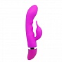 Фиолетовый вибратор Pretty Love Hilda с клиторальным отростком - 19,5 см.
