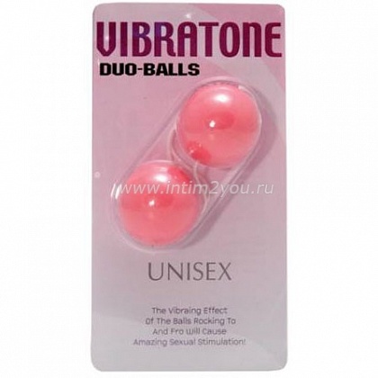 Розовые вагинальные шарики Vibratone DUO-BALLS