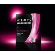 Презервативы с пупырышками и кольцами VITALIS premium №3 Sensation - 3 шт.
