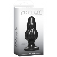 Чёрная анальная пробка Platinum Premium Silicone The Spin - 12,7 см.