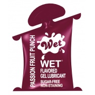 Гель-лубрикант на водной основе Wet Flavored Passion Fruit Punch с ароматом маракуйи - 10 мл.