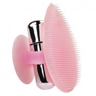 Розовый вибромассажер-щёточка для клиторального массажа