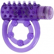 Фиолетовое эрекционное кольцо с вибрацией Weenie Wrapper