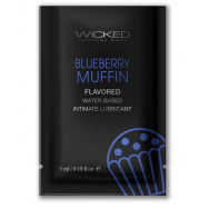 Лубрикант на водной основе с ароматом черничного маффина Wicked Aqua Blueberry Muffin - 3 мл.