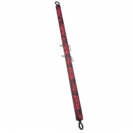 Металическая палочка с креплениями для бондажа для ног Scandal Spreader Bar в атласе черно-красная