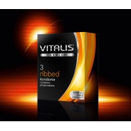 Ребристые презервативы VITALIS premium №3 Ribbed - 3 шт.