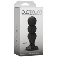 Чёрная анальная пробка Platinum Silicone The Push - 11,4 см.