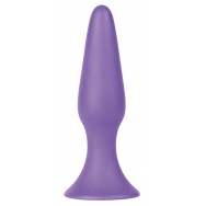 Фиолетовая анальная втулка Silky Buttplug Medium - 12,5 см.