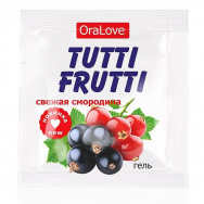 Гель-смазка Tutti-frutti со вкусом смородины - 4 гр.