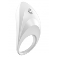 Белое эрекционное кольцо B7 с вибрацией