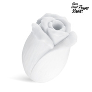 Белый нереалистичный мастурбатор в форме бутона цветка White Rose