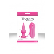 Розовая анальная пробка Tinglers - Plug II с вибрацией