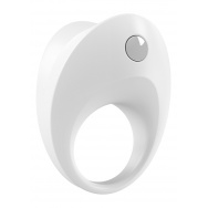 Белое эрекционное кольцо B10 с вибрацией