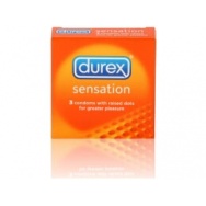 Презервативы с точечной структурой DUREX  SENSATION, 3 шт.
