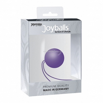 Фиолетовый вагинальный шарик Joyballs с петелькой