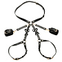 Черная сбруя Bondage Harness на бедра с бантиками - размер M-L