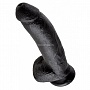 Чёрный фаллоимитатор 9  Cock with Balls - 22,9 см.