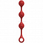 Красные утяжеленные анальные шарики Anal Essentials Weighted Silicone Anal Balls - 34,3 см.