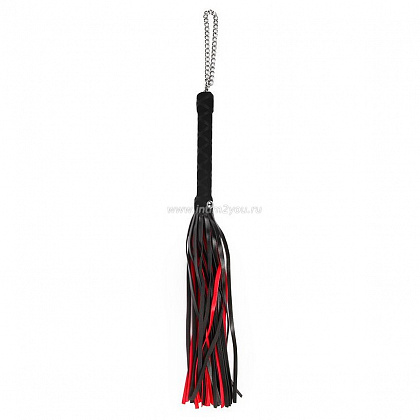 Черно-красная многохвостая плеть-флоггер - 41 см.