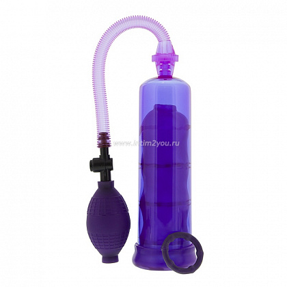 Фиолетовая вакуумная помпа с нежной вставкой - 19 см.