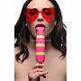 Ярко-розовый вибростимулятор-эскимо 10X Popsicle Vibrator - 21,6 см.