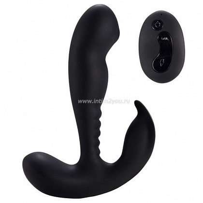 Черный стимулятор простаты Remote Control Prostate Stimulator with Rolling Ball - 13,3 см.