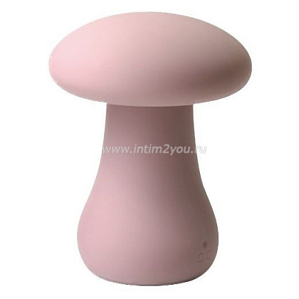 Розовый перезаряжаемый клиторальный стимулятор-грибочек Oyster Mushroom