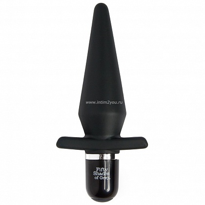Черная анальная пробка с вибрацией Delicious Fullness Vibrating Butt Plug - 13.9 см.